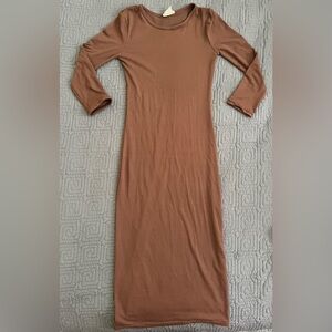 Yelete Long Sleeve Brown Dress